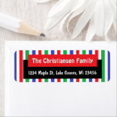 Gepersonaliseerde kerstgroene feestdag met rode fe etiket (Insitu)