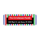 Gepersonaliseerde kerstgroene feestdag met rode fe etiket (Voorkant)