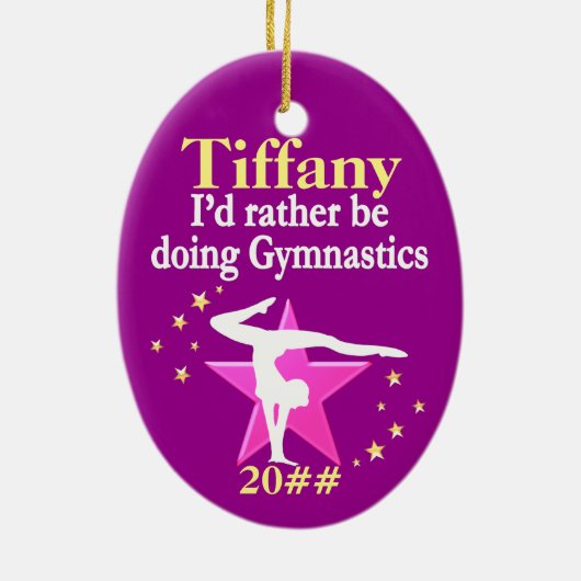  GEPERSONALISEERDE KERSTGYMNAST ORNAMENT (Achterkant)