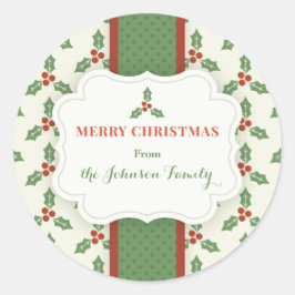 Gepersonaliseerde kerstHolly Stickers