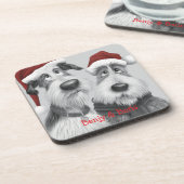 Gepersonaliseerde kersthonden bier onderzetter (Linkerzijde)