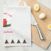 Gepersonaliseerde kerstkaarsen theedoek (Quarter Fold)