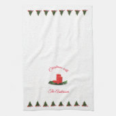Gepersonaliseerde kerstkaarsen theedoek (Verticaal)