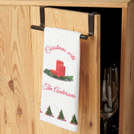 Gepersonaliseerde kerstkaarsen theedoek