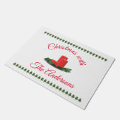 Gepersonaliseerde kerstkaarskeukenmat deurmat (Schuin)