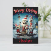 Gepersonaliseerde kerstkaart dank u aankondiging (Staand voorkant)