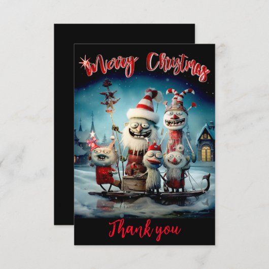 Gepersonaliseerde kerstkaart dank u aankondiging (Voorkant / Achterkant)