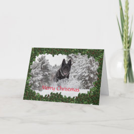 Gepersonaliseerde kerstkaart met Elzasser hond Feestdagen Kaart