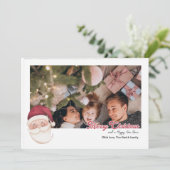 Gepersonaliseerde kerstkaart met kerstman kaart (Staand voorkant)