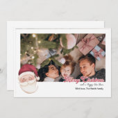 Gepersonaliseerde kerstkaart met kerstman kaart (Voorkant / Achterkant)