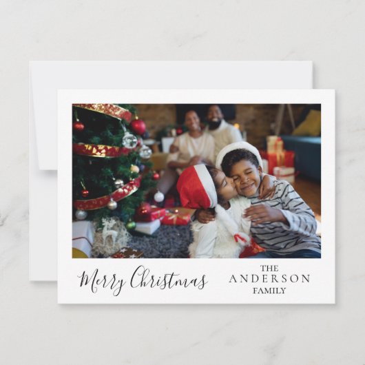 Gepersonaliseerde kerstkaart voor het gezin bedankkaart (Voorkant)