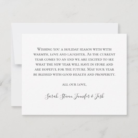 Gepersonaliseerde kerstkaart voor het gezin bedankkaart (Achterkant)