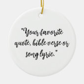 Gepersonaliseerde kerstkalligrafie Quote Keramisch Ornament (Voorkant)