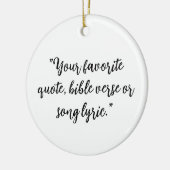 Gepersonaliseerde kerstkalligrafie Quote Keramisch Ornament (Links)