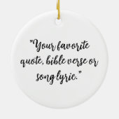 Gepersonaliseerde kerstkalligrafie Quote Keramisch Ornament (Achterkant)