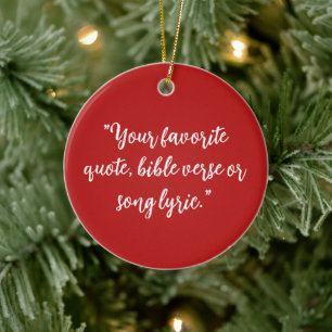 Gepersonaliseerde kerstkalligrafie Quote Keramisch Ornament