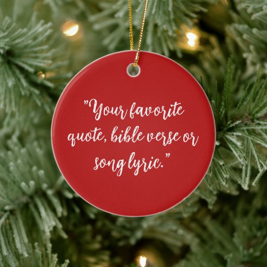 Gepersonaliseerde kerstkalligrafie Quote Keramisch Ornament (Boom)