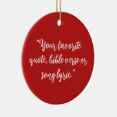 Gepersonaliseerde kerstkalligrafie Quote Keramisch Ornament (Rechts)