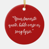 Gepersonaliseerde kerstkalligrafie Quote Keramisch Ornament (Voorkant)