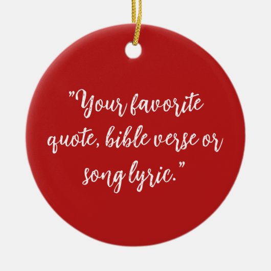 Gepersonaliseerde kerstkalligrafie Quote Keramisch Ornament (Voorkant)