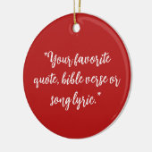 Gepersonaliseerde kerstkalligrafie Quote Keramisch Ornament (Links)