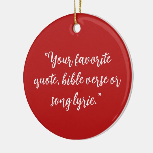 Gepersonaliseerde kerstkalligrafie Quote Keramisch Ornament (Links)