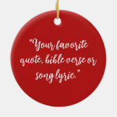 Gepersonaliseerde kerstkalligrafie Quote Keramisch Ornament (Achterkant)