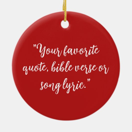 Gepersonaliseerde kerstkalligrafie Quote Keramisch Ornament (Achterkant)