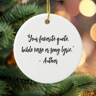 Gepersonaliseerde kerstkalligrafie Quote Keramisch Ornament