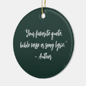 Gepersonaliseerde kerstkalligrafie Quote Keramisch Ornament (Links)