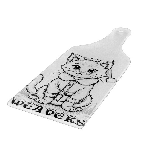 Gepersonaliseerde kerstkat snijplank (Hoek)