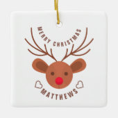 Gepersonaliseerde kerstkeramische versiering keramisch ornament (Voorkant)