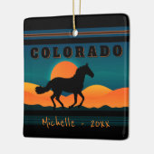 Gepersonaliseerde kerstkerst in het Horsgebergte v Keramisch Ornament (Links)