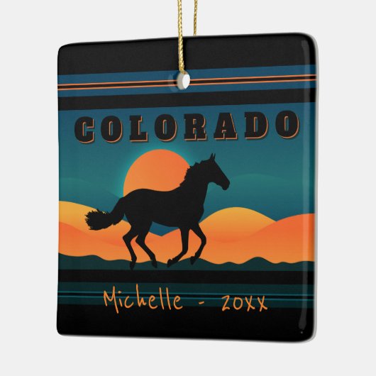 Gepersonaliseerde kerstkerst in het Horsgebergte v Keramisch Ornament (Links)