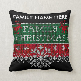 Gepersonaliseerde kerstkerst Ugly Sweater Kussen