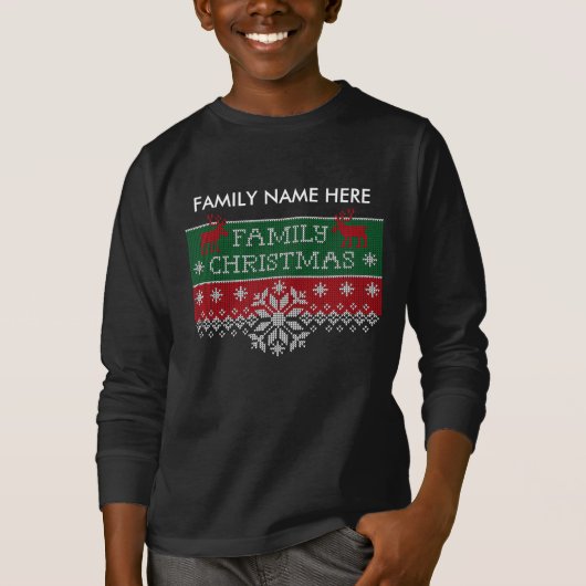 Gepersonaliseerde kerstkerst Ugly Sweater T-shirt (Voorkant)