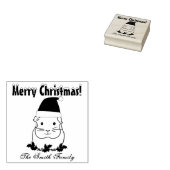 Gepersonaliseerde kerstkerstcadeautjes rubberstempel (Gestempeld)
