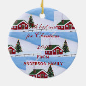 Gepersonaliseerde kerstkerstkerstkerstkerstkerstma keramisch ornament (Achterkant)