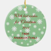 Gepersonaliseerde kerstkerstkerstkerstkerstkerstma keramisch ornament (Achterkant)