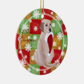 Gepersonaliseerde kerstkerstkerstkerstkerstkerstma keramisch ornament (Rechts)