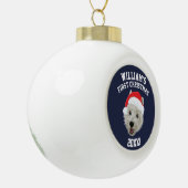 Gepersonaliseerde kerstkerstkerstkerstman op de We Keramische Bal Ornament (Links)