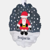 Gepersonaliseerde kerstkerstkerstkerstman ornament kaart (Links)