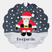 Gepersonaliseerde kerstkerstkerstkerstman ornament kaart (Voorkant)
