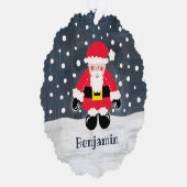 Gepersonaliseerde kerstkerstkerstkerstman ornament kaart (Rechts)
