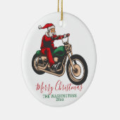 Gepersonaliseerde kerstkerstman met kerstman keramisch ornament (Rechts)