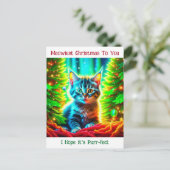 Gepersonaliseerde Kerstkitten en Gelukkig Nieuwjaa Briefkaart (Staand voorkant)