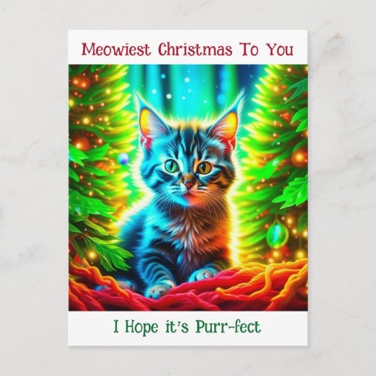 Gepersonaliseerde Kerstkitten en Gelukkig Nieuwjaa Briefkaart (Voorkant)