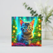 Gepersonaliseerde kerstkitten en kerstbomen (Staand voorkant)