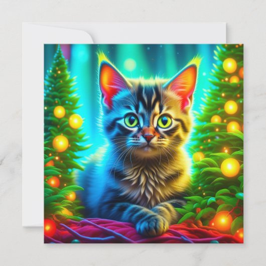 Gepersonaliseerde kerstkitten en kerstbomen (Voorkant)