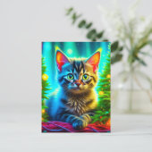 Gepersonaliseerde kerstkitten en kerstbomen briefkaart (Staand voorkant)